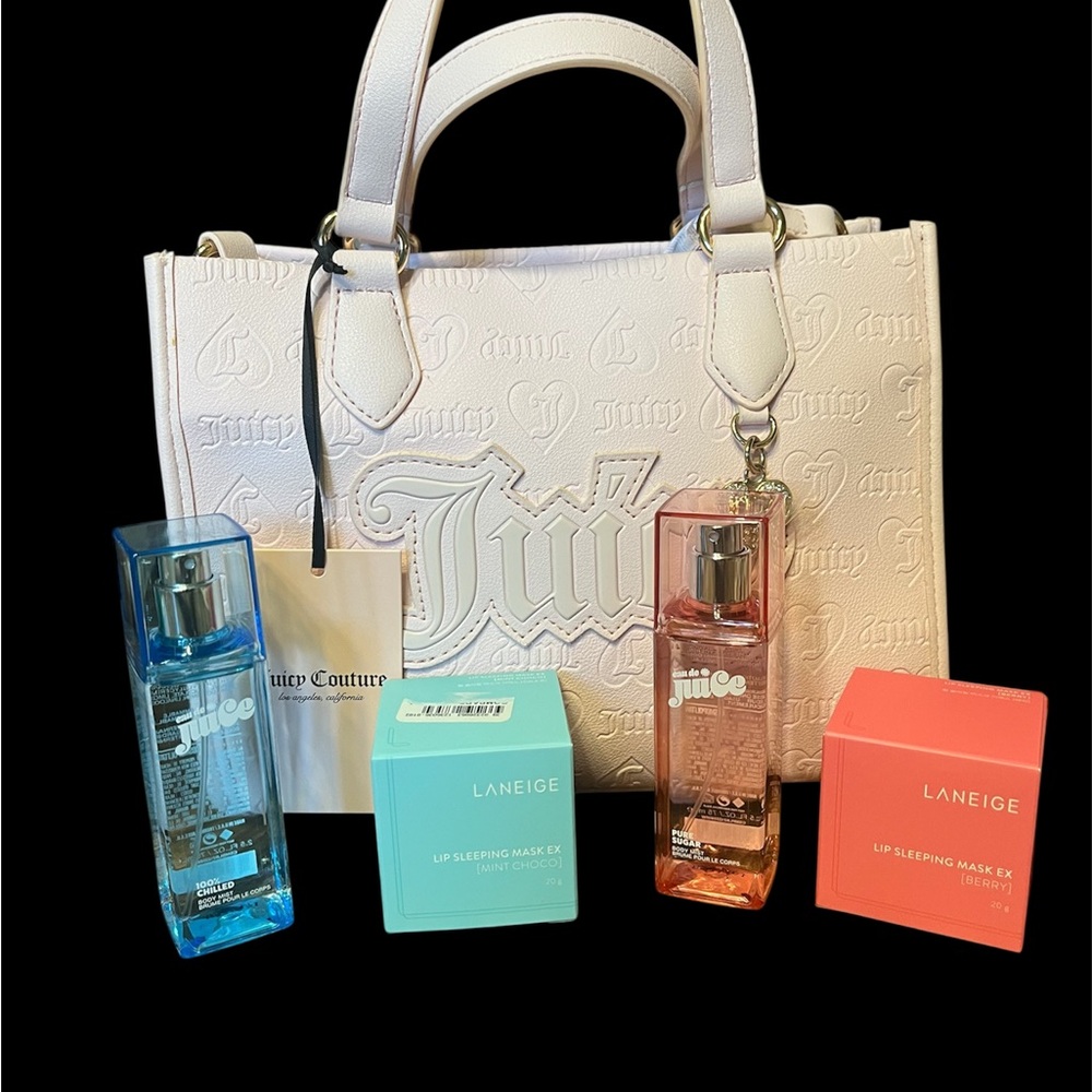 Juicy Couture Cream Handbag with Laneige Lip Masks